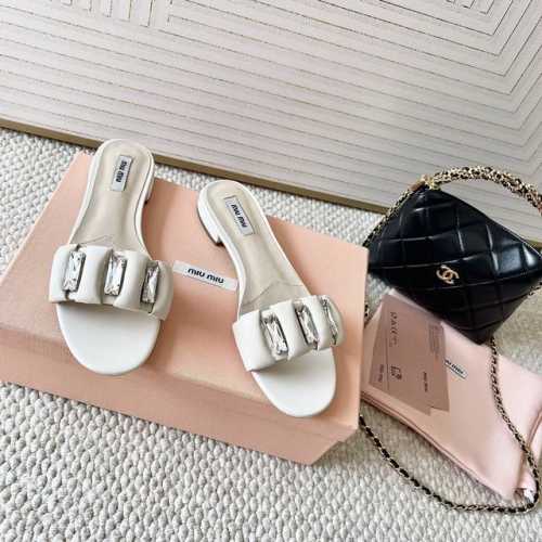 miumiu缪缪25年春夏新品 miu家 水晶钻平底凉拖鞋 羊皮 真皮底正码:35-39订做40.41.42