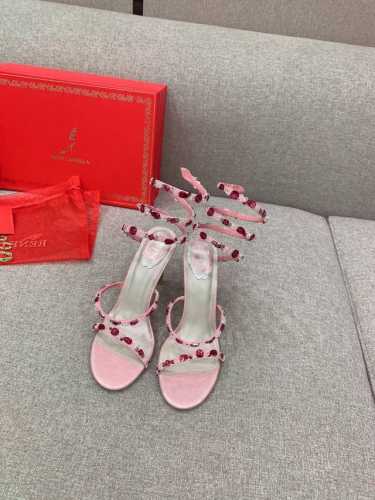 出厂价 Ren* Caovill*重工水晶宝石系列 bling bling精致逼人 堪称工艺品 面料真丝手工缝制珠片水钻 垫脚羊皮 意大利真皮大底 跟高9.5c