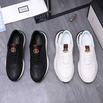 商品商标：Gucci 古驰 休闲鞋 正码码数: 38-44 45定做不退换 商品材料：精选压纹牛皮鞋面 透气网内里 橡胶大底