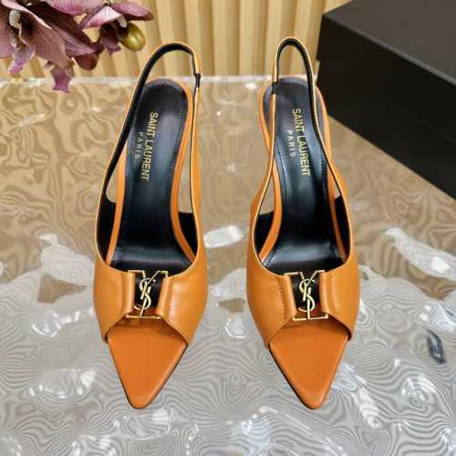 独家新款上架 YSL 圣罗兰 SS2024夏季鱼嘴 高跟新品 走秀款高跟凉鞋 2024全新春夏系列后带方扣高跟凉鞋 ！ 尖头高跟拖鞋淡淡的夏日里怎么少得了一双仙