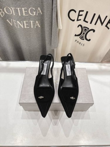 高版本出厂 Jimmy Choo｜Jc 吉米周2025Ss新款简约尖头高跟鞋凉鞋 原版套楦，完美的线条，简约大气上脚显气质粗跟舒适百搭，还能拉长双腿显高显瘦显腿