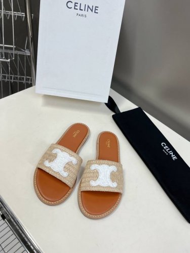 Celine思琳春夏最新款复古凯旋门时髦凉鞋夏天搭配袜子 简直绝绝子了复古的点上带上了满分时髦感颜值 绝原版购入开发 依旧最高输出还原原版定制编织材料、内里牛皮