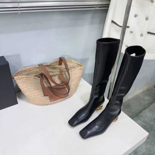 小众潮牌jilsander 2024Ss水晶透明跟修身辣妹骑士靴弹力长筒靴！ 极简主义炒鸡柔软舒适矮跟鞋时髦精绝对不能错过的必入款，没有任何繁杂装饰，质感极好的