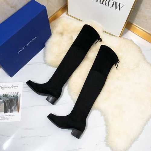 STUART WEITZMAN SW高版本八个跟高有绒里 经典后系带麂绒弹力靴长靴系列、刘涛、小辣椒 、杨幂、唐嫣。等众多明星网红同款！ 材质细节 整只鞋都采用