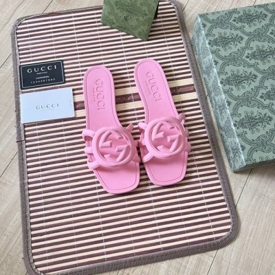 橙子出厂价p gucci 古驰春夏新款 沙滩果冻鞋 镂空拖鞋 凉拖 原版开模经典双G鞋面 原版开模橡胶注塑一体成型 双层组合大底 码数 35-42