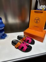 橙子出厂价 Hermes 爱马仕 新配色 魔术贴凉鞋 H扣二舅拖鞋 码数：35-42