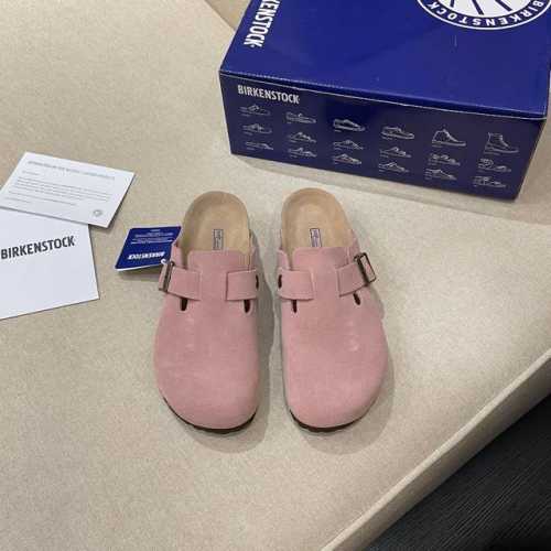 BIRKENSTOCK 博肯半拖 顶级版本 鞋面牛反毛皮 垫脚牛反毛皮 EVA发泡底 码数35-45 深咖色 粉色 灰色 栗色 沙色 羚羊棕 支持无痕一件代发