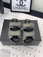 Chanel新款沙滩鞋 高版本出货 上脚舒适超显腿型 夏季出行旅游必备单品 原版牛子布鞋面 羊皮垫脚 原版开模大底 Size: 35-39 40 41订做