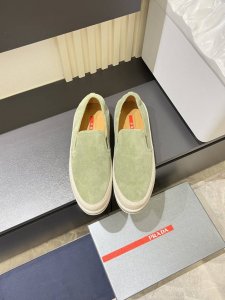 prad*普拉*休闲编织套脚懒人男鞋，进口牛皮打造，内里垫脚牛皮里，原厂专用大底，后跟松紧橡筋设计，春夏必备单品！ Size：38-44 45定做