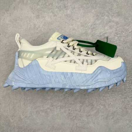 实价 OFF-WHITE ODSY OW皮革缓震休闲运动鞋 春夏走秀款球鞋 所有配件均通过定做出产正品裁片 原版比例大箭头定制网眼布双拼牛皮进口机器针车 数控针 - 点击图像关闭