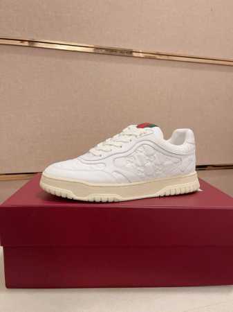 工厂价 : Gucci Re-Web运动鞋 面料：头层里面牛皮和经典双G帆布里皮：头层牛皮 大底：橡胶大底 跟高3.5 平底系带固定 全套包装码数：38-45 - 点击图像关闭