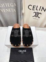 高版本出厂 Celine*塞琳2025Ss春夏新款勃肯复古半包拖鞋高级感十足 网红Ins种草神器、非常复古风、气场十足单品、设计风格非常新颖、高档且非常舒适.原