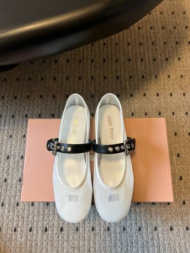 顶级版本Miu Miu 镂空网面芭蕾鞋单鞋 缪缪女士蝴蝶结装饰缎面芭蕾舞平底鞋独家高版 Miu Mi*2025春夏芭蕾网纱平底玛丽珍乐福鞋平底Zp开发 原版秒杀