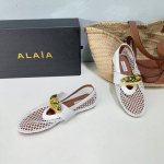 高品质出厂340！小众潮牌Alaia24网面五金扣饰平底单鞋！最新春夏时装秀新款系列平底芭蕾舞鞋！法国高端一线高定品牌！时尚界最后的手艺人 只忠于展现女性身体曲