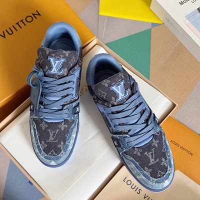 顶级版本： Lv Tarine路易威登l家 驴牌 Monogram 丹宁 牛仔布 情侣款 休闲 运动鞋 滑板鞋 原版购入开发 做货 本款 Lv Trainer