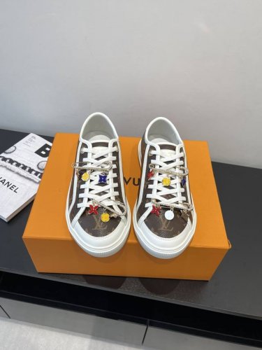 配饰60 Louis Vuiton路易威登 25Ss新款 Lv Lagoon系列丹宁牛仔布压花老花帆布鞋滑板鞋休闲运动鞋 原版购入开发做货 整双鞋子采购Zp开发