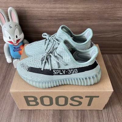 偏小一个码 顶级版本Adidas Originals Yeezy Boost 350 海盐油漆条 减震耐磨 低帮 休闲运动鞋 男女同款 灰胡绿 码数：36-46