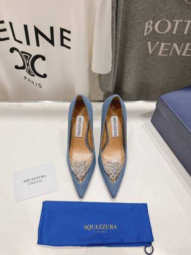 高版本出厂390 Aquazzura～菠萝24Ss 全新水钻高跟鞋时装鞋单鞋 市场顶级版本 大热水钻 蹬上瞬间Gossip Girl的感觉 上脚超级有气质 既简