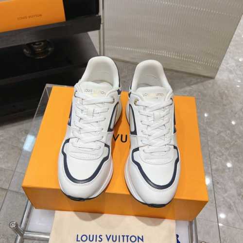 出厂价： 男10 驴家louis Vuitton 路易威登 官网zp售价rmb.8380本款 Run Away 运动鞋取材小牛皮与 Monogram 帆布，细节