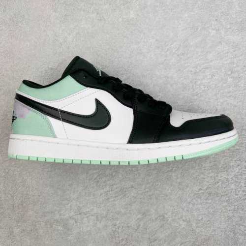 超强福利160 #Ry超级性价比 Air Jordan Aj1 Low 低帮 白黑绿 小蒂芙尼 Dm1199-100 终端优势供应 市面中低帮最具代表性版本没有
