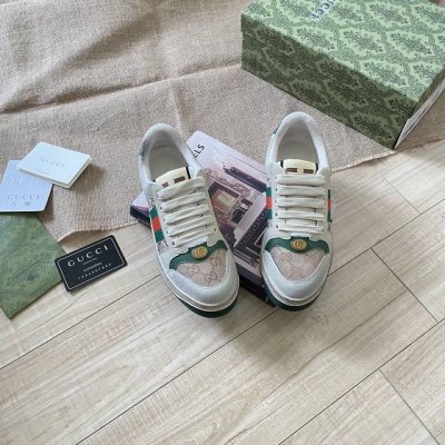 出厂： Gucci 古驰2025顶级专柜 代购系列 官网上新 全球同步 古驰顶级情侣脏脏鞋 情侣鞋 古驰情侣 Gucci鞋控 小红书热搜常客 情侣穿搭Oot D