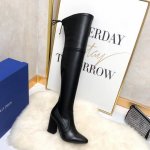 STUART WEITZMAN SW高版本八个跟高有绒里 经典后系带麂绒弹力靴长靴系列、刘涛、小辣椒 、杨幂、唐嫣。等众多明星网红同款！ 材质细节 整只鞋都采用