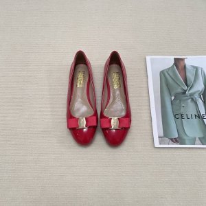 橙子出厂价p ferragamo 菲拉格慕 经典蝴蝶结 圆头玛丽珍鞋 平底鞋 粗跟单鞋 高跟鞋 跟高 平底 4Cm 7Cm 码数 34-42
