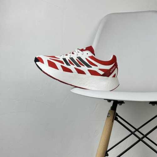 的 22个版本阿迪 AD Adizero Aruku White Pure Ruby 快跑系列低帮轻量厚底透气休闲运动慢跑鞋“网织白黑红飞天茅台”JI0308尺
