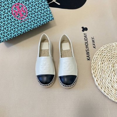 橙子出厂价p tory Burch 夏季新款 Tb草编渔夫鞋 一脚蹬乐福鞋 码数 35-41