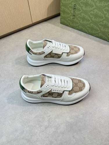 Gucci 古驰 -高端品质 原单休闲运动鞋 -鞋面：纳帕小牛皮、品牌图腾布匹、荔纹小牛皮、鞋身.鞋舌.后跟；丝印品牌图腾 -内里：水染牛皮 -大底：超轻Tpu