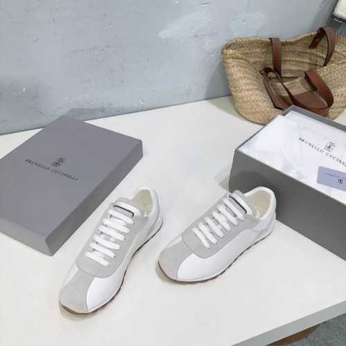 高品质出厂380！顶级品质 Brunellocucinelli Bc25春夏新款新品女士阿甘休闲运动鞋 装饰镶珠运动鞋 原版一比一复刻高丝光牛反绒、羊皮拼接特殊
