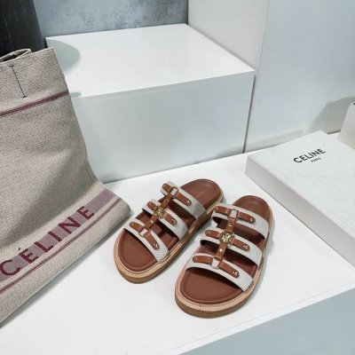 高品质出厂360！顶级品质Celine 赛琳25春夏季新款休闲罗马五金圆扣复古拖鞋 这一季的赛琳又让我重新爱了它一次 这季节美鞋太多！这款凉拖真是无敌好搭配！厚