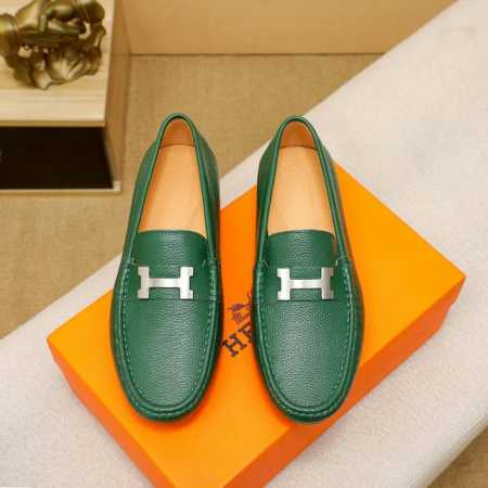 高品质 Hermès 爱马仕 原单.豆豆鞋，比利时籍设计师Martin Margiela出任爱马仕鞋履设计师，魅力十足，奢华风格绅士鞋。搭上最新爱马仕精致五金 - 点击图像关闭
