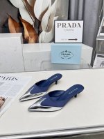 2025T台秀场穆勒鞋 真丝尖头系列 顶级包装配套最高版本 PRADA 2025普拉达新品， 顶级版本 实力来袭！prada25“T台秀款”,主推热卖款式，真丝