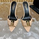 独家新款上架 YSL 圣罗兰 SS2024夏季鱼嘴 高跟新品 走秀款高跟凉鞋 2024全新春夏系列后带方扣高跟凉鞋 ！ 尖头高跟拖鞋淡淡的夏日里怎么少得了一双仙