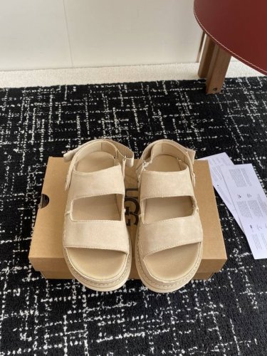 东莞代购级 Ugg 25Ss 凉鞋翻毛牛皮鞋面，可调节鞋面束带，设计方便穿脱双层高密度泡棉鞋内底 外包翻毛皮的耐磨中底以及Eva外底再生聚酯纤维滚边 舒适厚底，
