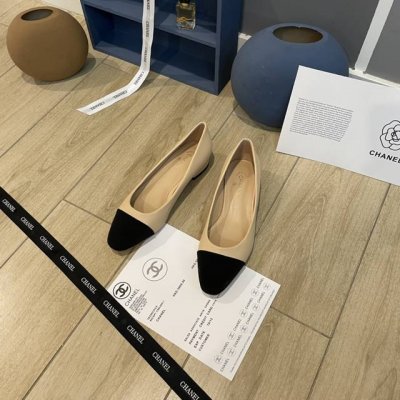 橙子出厂价p chanel 香奈儿春夏新款 拼色包头粗跟单鞋 高跟鞋 跟高 1.5Cm 6Cm 码数 34-42