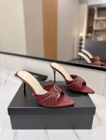 出厂价pp Ysl Saint Laurent* 夏季新品 金属头优雅大气高跟凉鞋 2025全新春夏系列后带方扣高跟凉鞋 尖头高跟拖鞋淡淡的夏日里怎么少得了一双