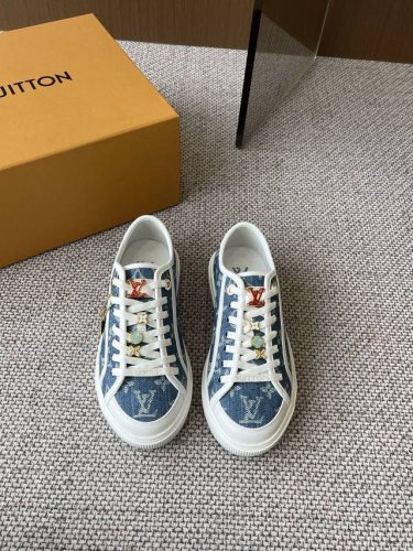 louis Vuiton路易威登 25Ss新款 Lv Lagoon系列丹宁牛仔布压花老花帆布鞋滑板鞋休闲运动鞋 原版购入开发做货 整双鞋子采购Zp开发打造，全部
