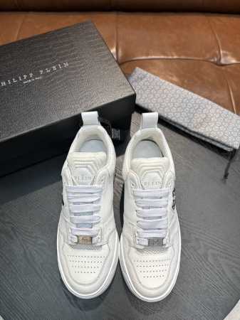 philipp plein 顶级 Size:38-44 38.45定做 [philip plein]2025新款上市，顶级原单品质， 由混合皮革制成的低帮运动鞋 - 点击图像关闭