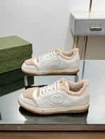代购版 Gucci冬季毛毛鞋情侣款G家 最新爆款MAC80 互扣式双G刺绣运动鞋 休闲 复古 做旧 脏脏鞋 小脏鞋 小白鞋 原版购入开发 精致小巧的互扣式双G浪