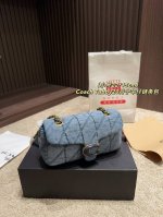 大号 折叠盒尺寸28.15 小号 折叠盒尺寸22.15 蔻驰Coach Tabby20丹宁牛仔链条包