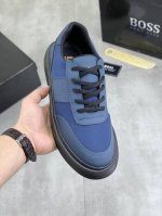 调工厂p价 男装男鞋 运动原单 Boss 2025原版系带男鞋 经典高帮款休闲鞋本款是官方主打经典款 质量 原厂名师制作 采用进口飞织透气面料舒适透气网布內里羊