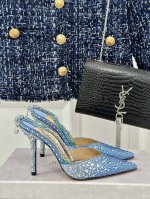 厂价 Jimmy Choo 吉米周经典钻石链条尖头水晶高跟凉鞋 超绝的水晶鞋 美到移不开视线 鞋型做的非常秀气 不会过分窄长 内部空间很足 让脚趾能足够的放松