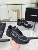 香奶奶 Chanel 休闲运动鞋，巴黎时装 Chanel 情侣款，意大利购入原版鞋1：1制作，面料：真丝莱卡3D立体电绣工艺，简约而不失高雅，透气网格内里 ，久