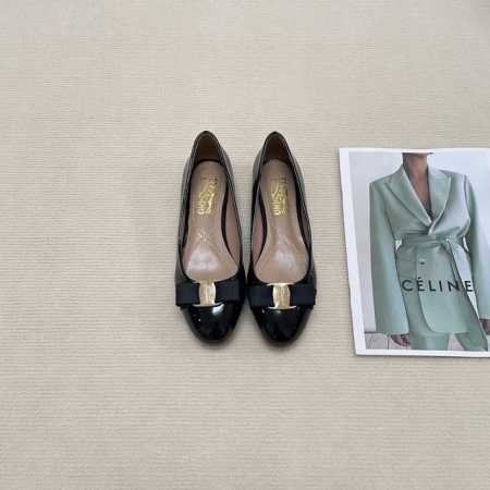 橙子出厂价p ferragamo 菲拉格慕 经典蝴蝶结 圆头玛丽珍鞋 平底鞋 粗跟单鞋 高跟鞋 跟高 平底 4Cm 7Cm 码数 34-42 - 点击图像关闭