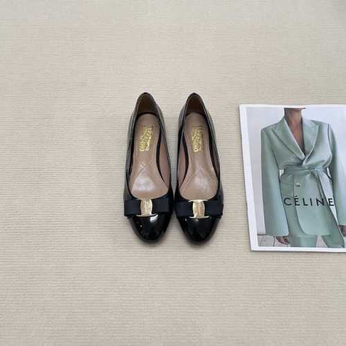 橙子出厂价p ferragamo 菲拉格慕 经典蝴蝶结 圆头玛丽珍鞋 平底鞋 粗跟单鞋 高跟鞋 跟高 平底 4Cm 7Cm 码数 34-42