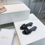 高品质出厂烫钻 顶级品质代购级别常年供货Dior迪奥家25春夏官网经典刺绣Logo烫钻平底粗跟拖鞋 原版购入复刻 进出专柜无压力 经典限定系列 设计时尚休闲 鞋