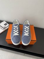 代购级 男款 Herm S 爱马仕 25Ss早春新品 Kiddy兔系带休闲运动鞋 板鞋 饰有标志性 H 细节 设计简约流畅 超前时尚 简约高级 随意搭配 上脚非