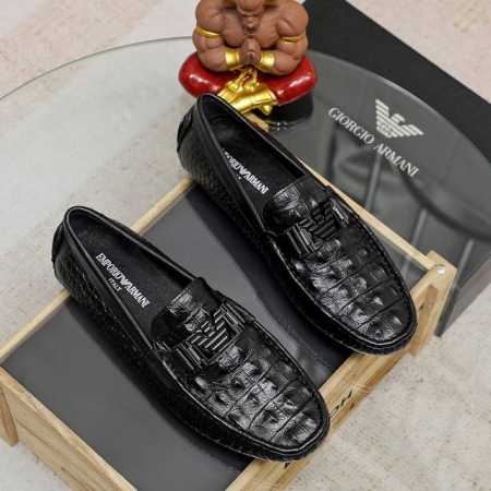 工厂p价 阿玛尼 Armani 新款休闲豆豆鞋、专柜一比一制作 优质做工，原单品质、进口牛皮鞋面皮内里原版橡胶大底、｛高品质看得见｝欧洲站高端大牌男鞋 码数：黑 - 点击图像关闭